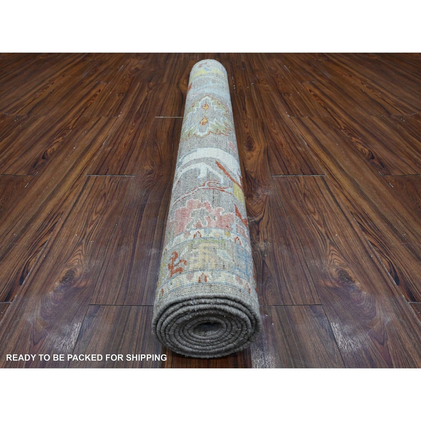 4'2"X9'6" Silver Fine Aryana All Over Design Wide Runner Oriental Rug