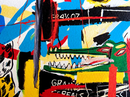 Jean Michel Basquiat Lithograph Coa Signed Op Numbered In Pencil
