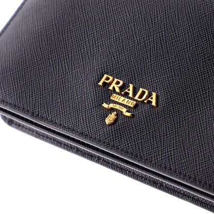 Mini Prada Wristlet Wallet on Chain Saffiano Leather