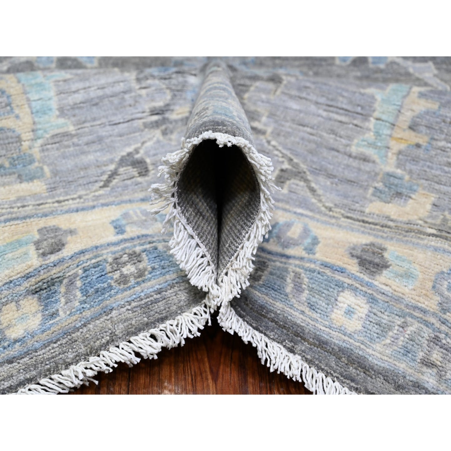 10'X13'6" Kendall Charcoal Gray Peshawar Mahal Design Hand Knotted Rug