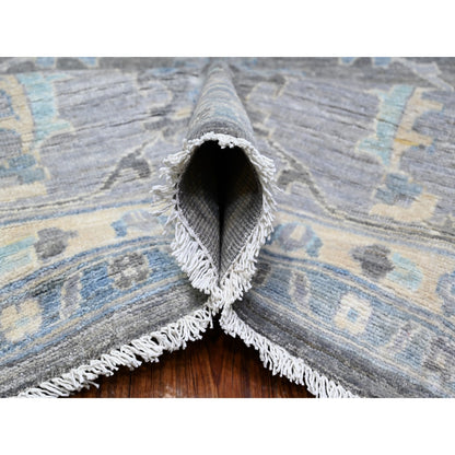 10'X13'6" Kendall Charcoal Gray Peshawar Mahal Design Hand Knotted Rug