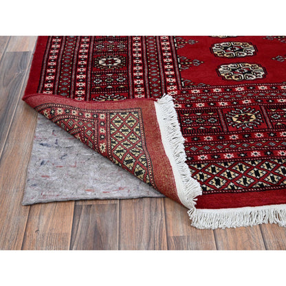 9'2"X12'4" Scarlet Red Princess Bokara Soft Wool Hand Knotted Rug