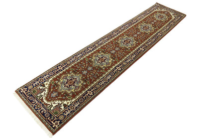 Heriz Serapi Oriental Runner Rug Floral Style Hallway & Kitchen Carpet 2'7X12 ft