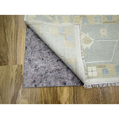 15'X16'3" Ivory Oushak With Leaf Design Wool Hand Knotted Xl Square Rug