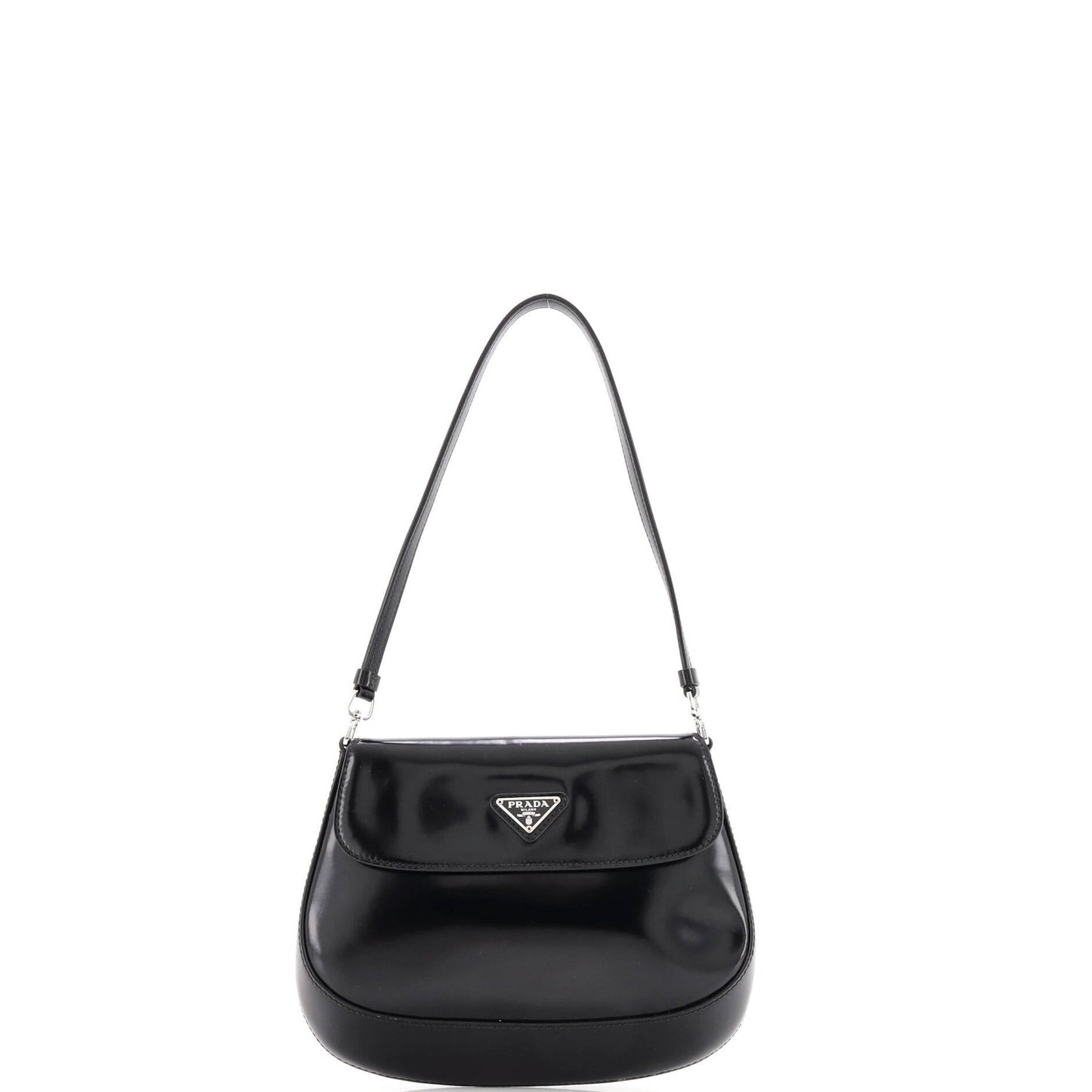 Prada Cleo Flap Shoulder Bag Spazzolato Leather Small