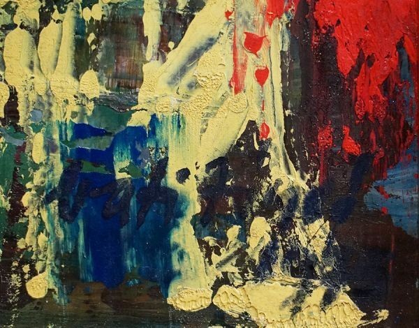 Vati Jozsef Original Hungarian Modern Oil Painting Flowers Of Happiness Signed