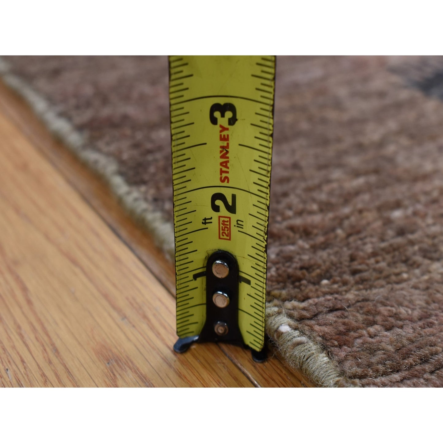 5'4"X7'8" Brown Striped Modern Gabbeh Design Hand Knotted Pure Wool Rug