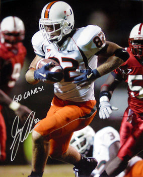 Greg Olsen Go Canes Autographed16X20 Football Photo