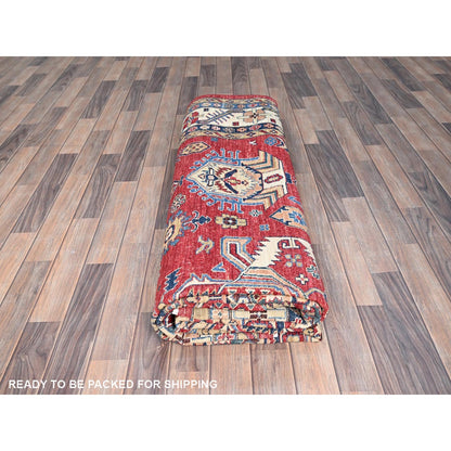 8'8"X11'10" Heirloom Red Hand Knotted Pure Wool Super Kazak Oriental Rug