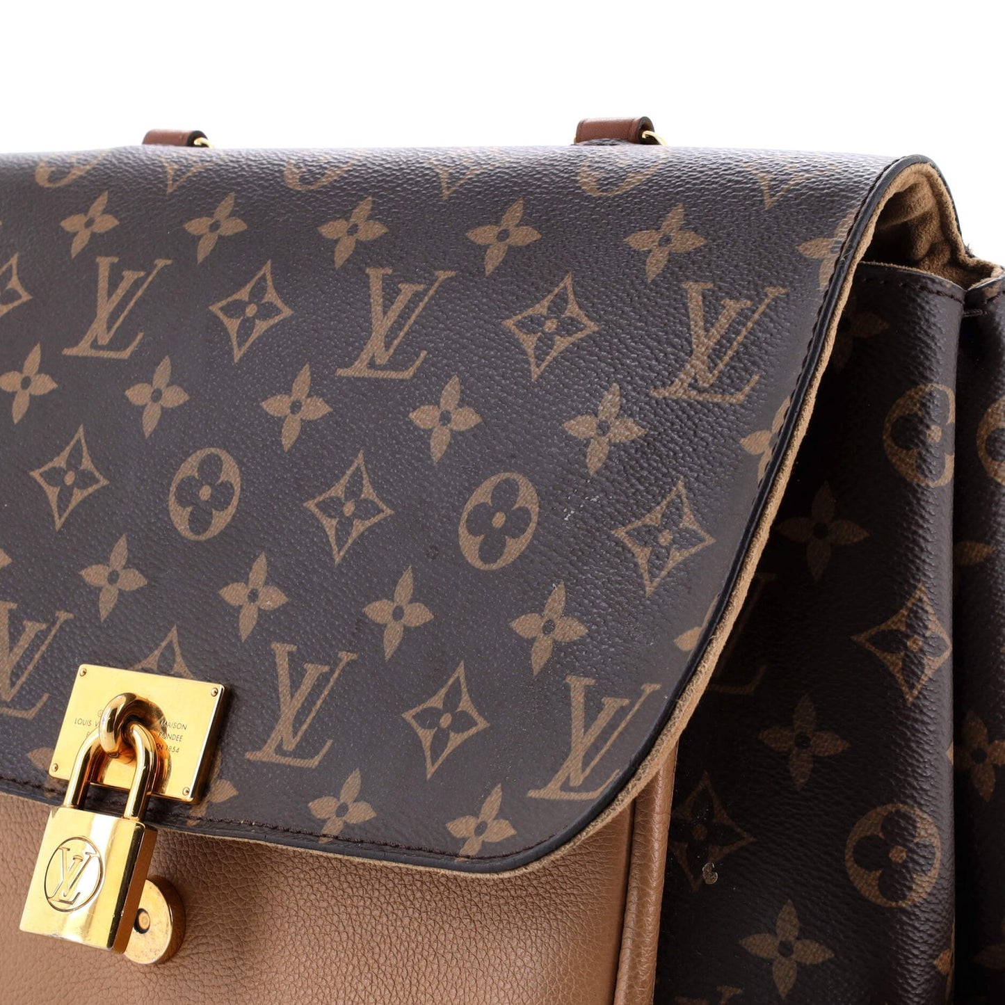 Louis Vuitton Marignan Handbag Monogram Canvas With Leather