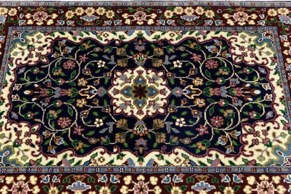 Handmade Kirman Rug Classic Floral Medallion