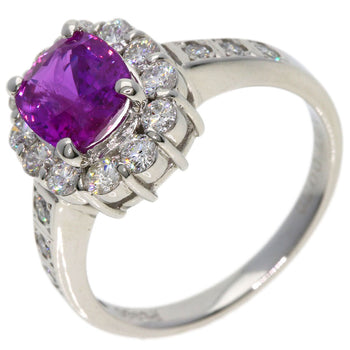 1.87Ct Pink Sapphire Diamond Ring Platinum Pt900