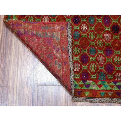 3'X4'8" Tribal Design Hand Made Pure Wool Colorful Afghan Village Rug