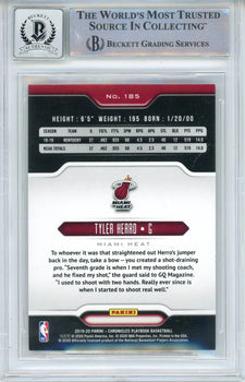 Tyler Herro Autographed 2019-20 Panini Chronicles Playbook Rookie Card #185 (Bgs