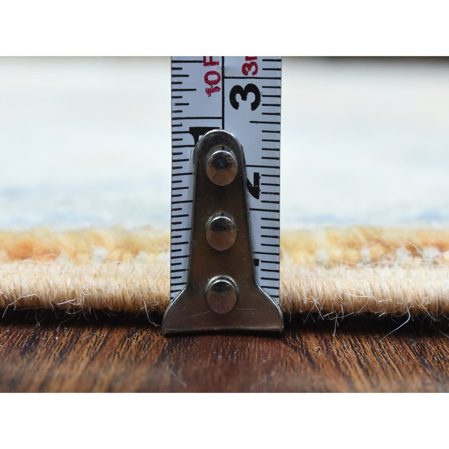 2'6"X19'2" Orange Hand Knotted Afghan Angora Oushak Soft Wool Runner Rug