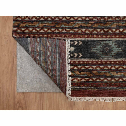 2'7"X7'10" Red Southwest Design Wool Hand Knotted Runner Piled Rug