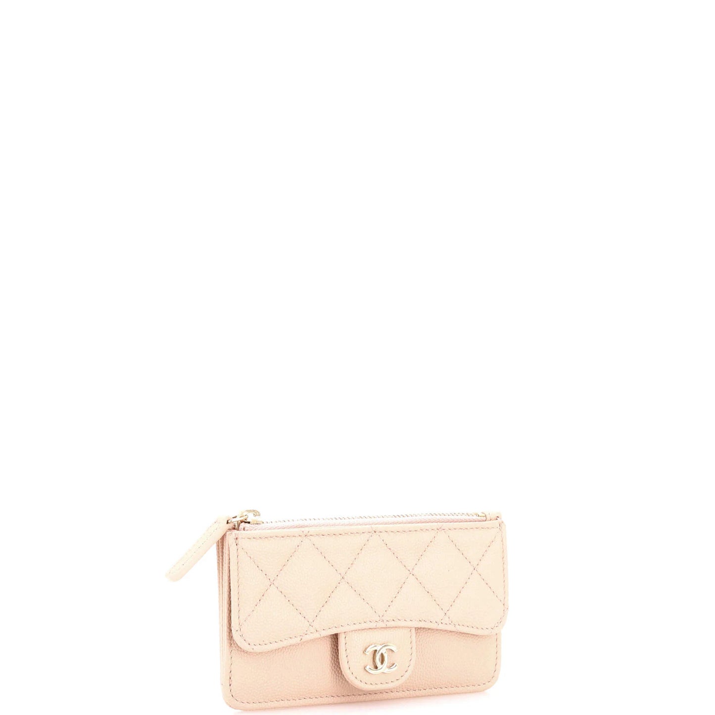 Chanel Flap Zip Card Holder Quilted Caviar