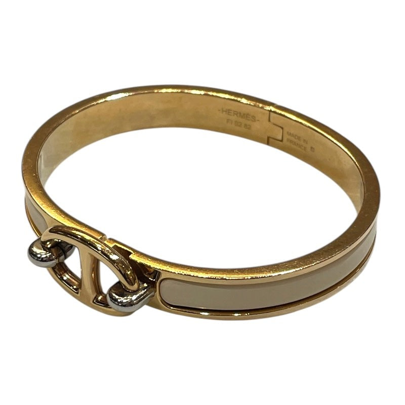 Hermes Mini Clic Bracelet In Nata Gold, Metal, Enamel