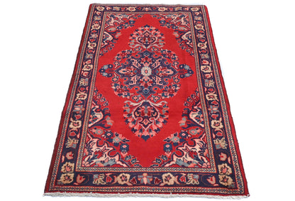2'2X3'8 Ft Handmade Oriental Area Rug Red Tribal