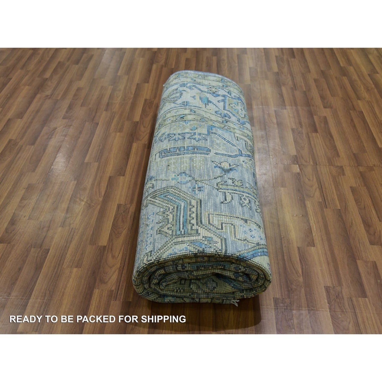 8'X10'1" Storm Gray Lush Pile Hand Knotted Oushak Weave 100% Wool Rug