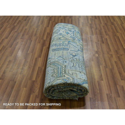 8'X10'1" Storm Gray Lush Pile Hand Knotted Oushak Weave 100% Wool Rug