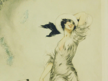 Hand signed embossed seal framed joy life of louis icart etching aquatint 1929