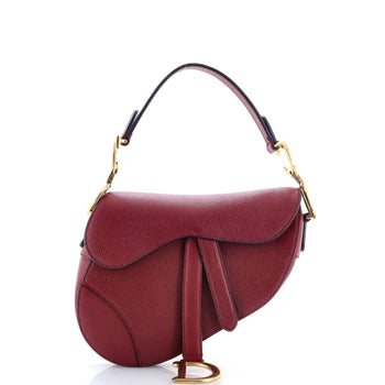 Christian Dior Saddle Handbag Leather Mini
