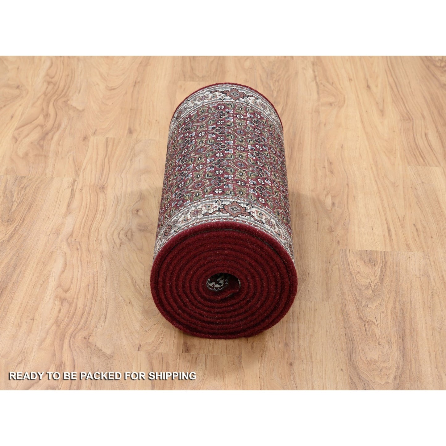 2'1"X13'10" Red Herrita Wool And Silk 175 Kpsi Hand Knotted Runner Rug