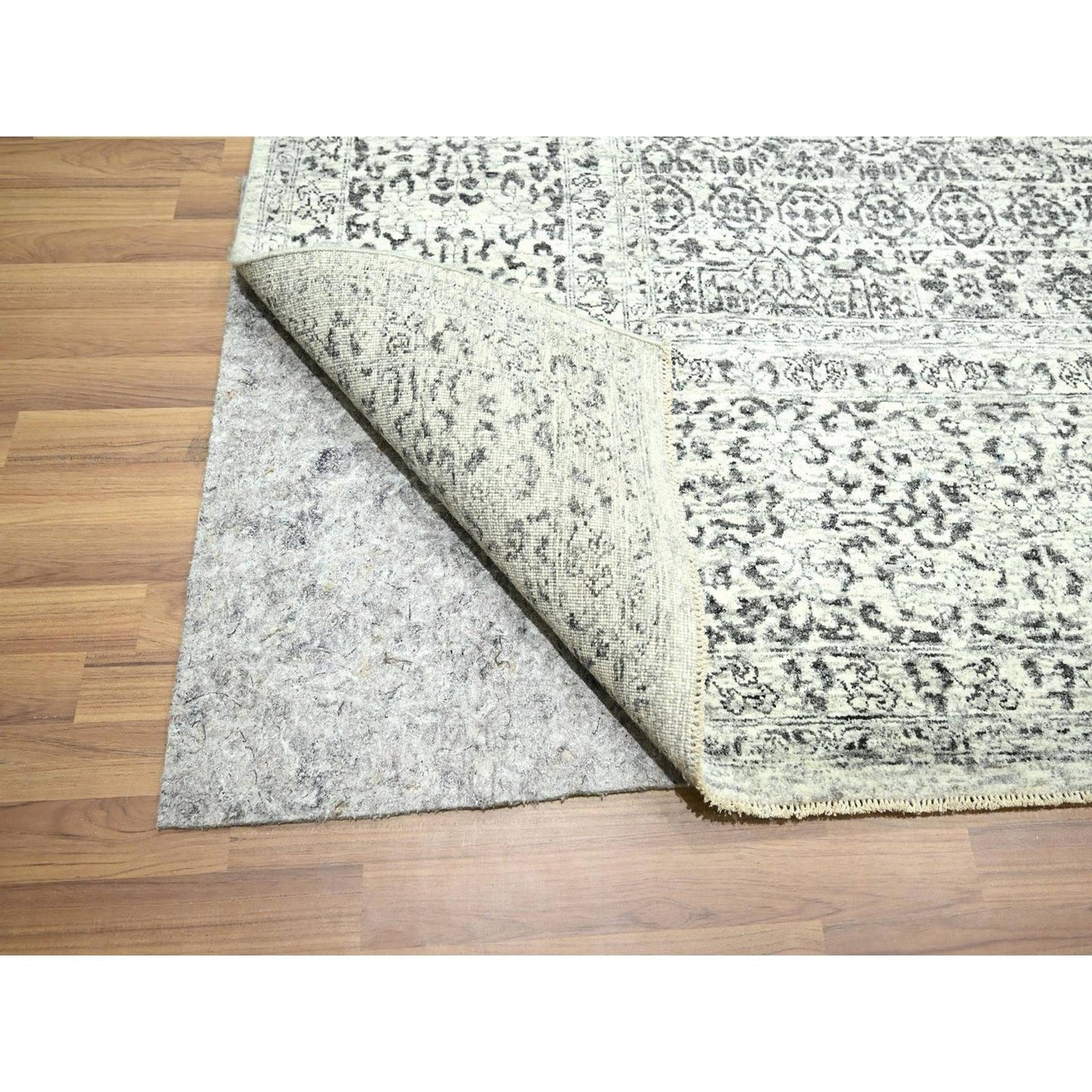 10'X14' Ivory 14Th Century Influence Mamluk Design Hand Knotted Wool Rug