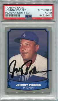Johnny Podres Autographed 1988 Pacific Card #105 (Psa)