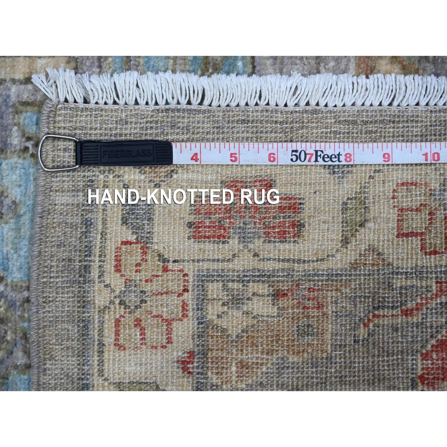 2'6"X6' Gray Aryana North West Zoroastrian Hand Knotted Wool Runner Rug