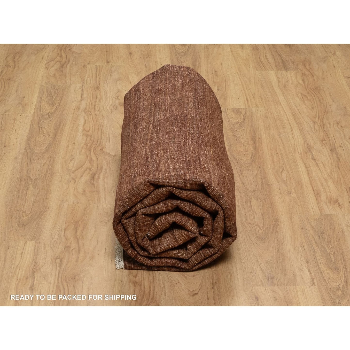 8'2"X10' Chocolate Brown Plain Solid Design 100% Wool Hand Knotted Rug