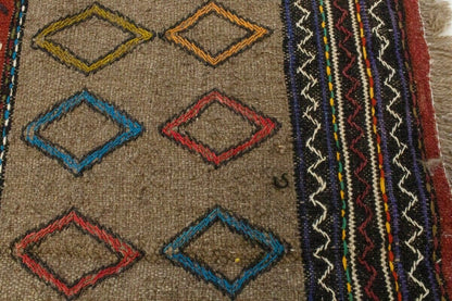 Tribal Sumak Herati Flat-Weave Oriental Rug Khaki