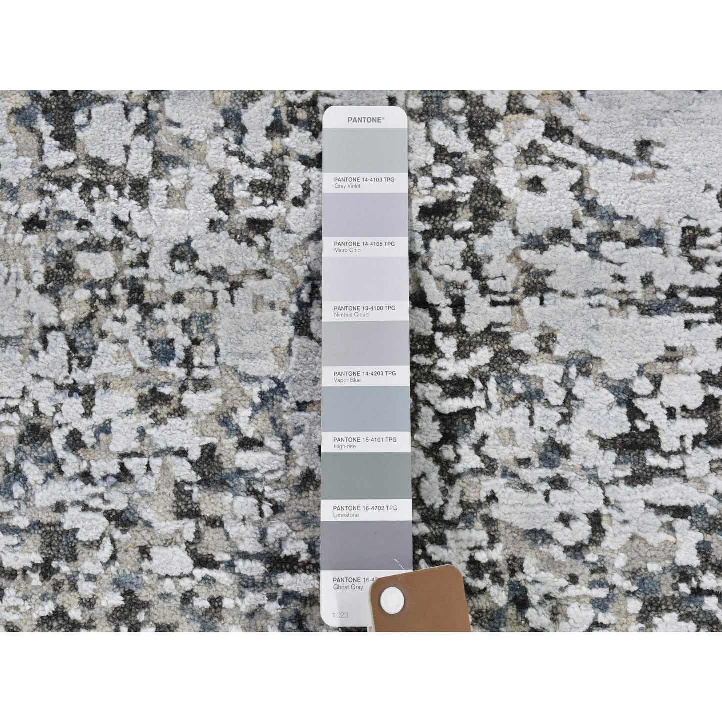 3'X5' Silver Wool Denser Weave Abstract Design Hand Knotted Rug