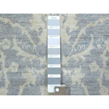 3'X4'10" Gray Pure Wool Natural Dyes Hand Knotted Stone Wash Peshawar Rug