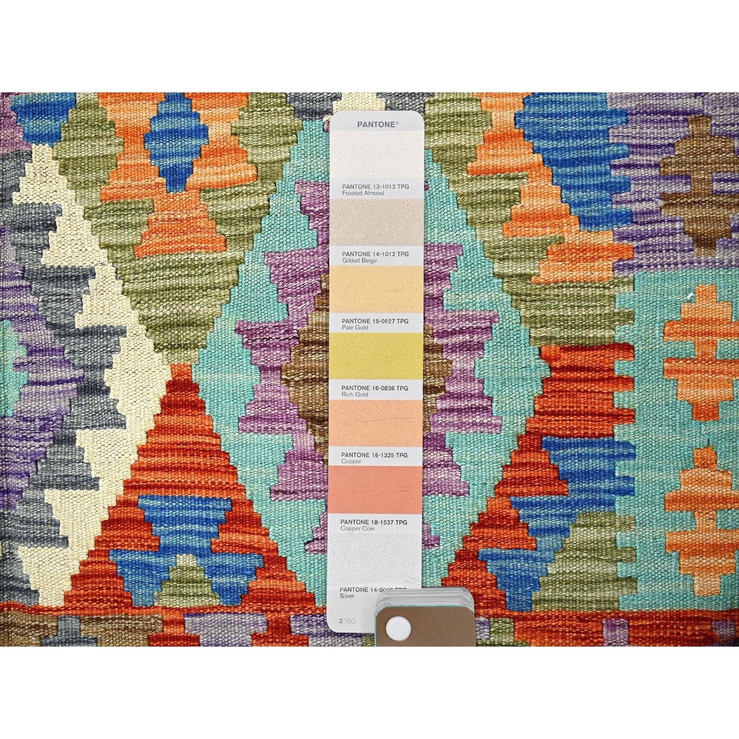 4'7"X6'2" Colorful Flat Weave Afghan Kilim 100% Wool Hand Woven Rug