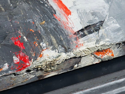 Yannis Markantonakis Port Landscape Orange I Original Oil Painting 1993 Signed