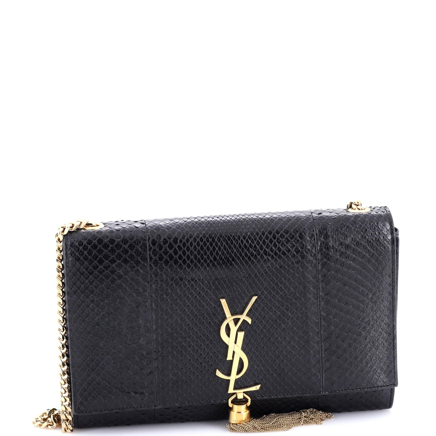 Saint Laurent Classic Monogram Tassel Crossbody Bag Python Medium