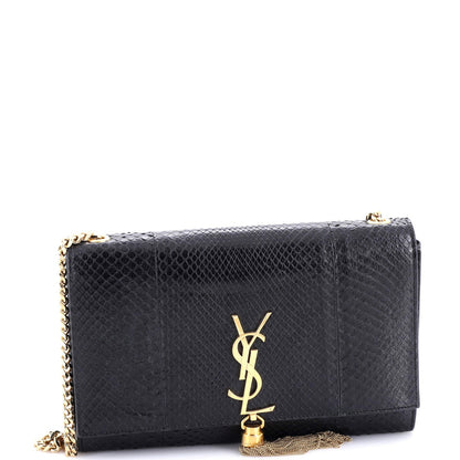 Saint Laurent Classic Monogram Tassel Crossbody Bag Python Medium