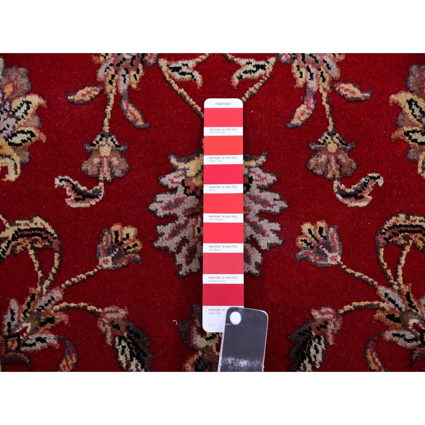 2'6"x8'2" Red Wool and Silk Hand Knotted Rajasthan Design Runner Rug