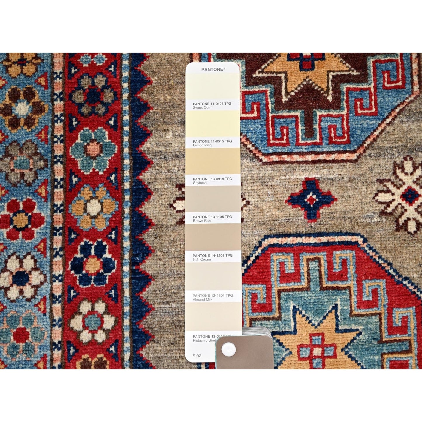 2'7"X9'8" Linen Beige Afghan Special Kazak Wool Hand Knotted Runner Rug