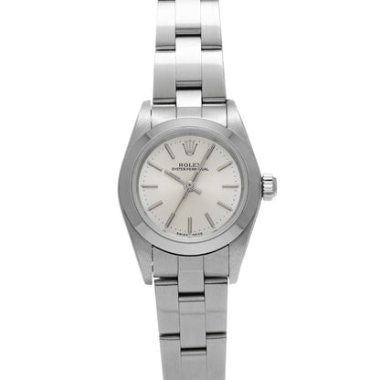Rolex Oyster Perpetual 76080 Silver Case Size 2424Mm Ladies Used Watch #31184