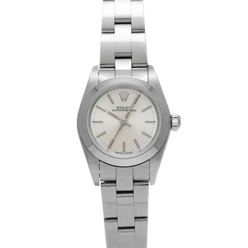 Rolex Oyster Perpetual 76080 Silver Case Size 2424Mm Ladies Used Watch #31184