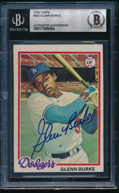Glenn Burke Signed/Autographed 1978 Topps Card #562 La Dodgers Beckett 195739