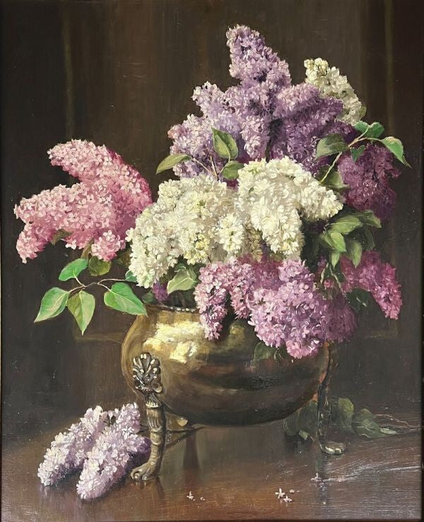 Albert John Sherman (Australian) Original Flower Painting Oil On Board Signed