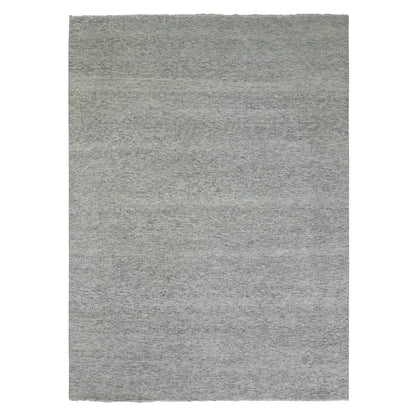 10'X13'10" Vintage Gray Undyed Wool Grass Hand Knotted Oriental Rug