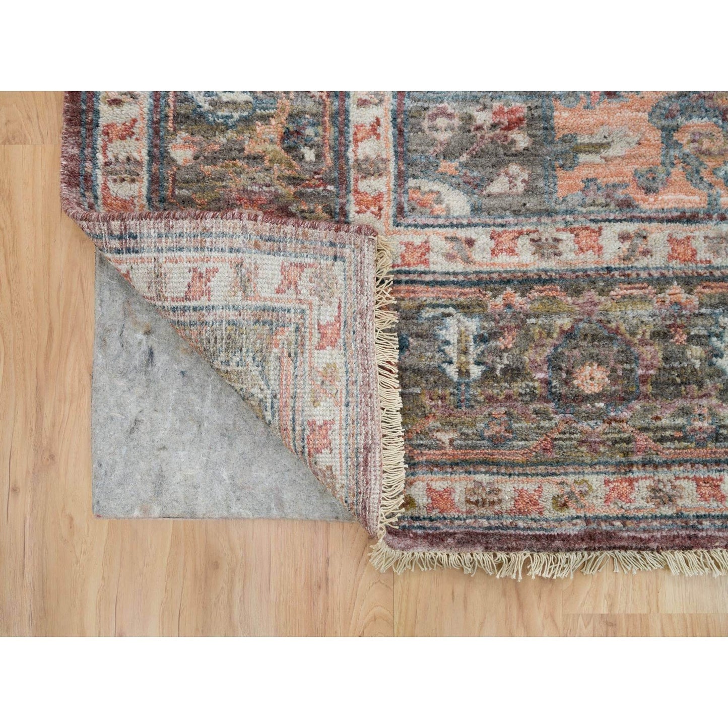 7'10"X10' Rosewood Red Hand Knotted Heris Revival Soft Wool Oriental Rug
