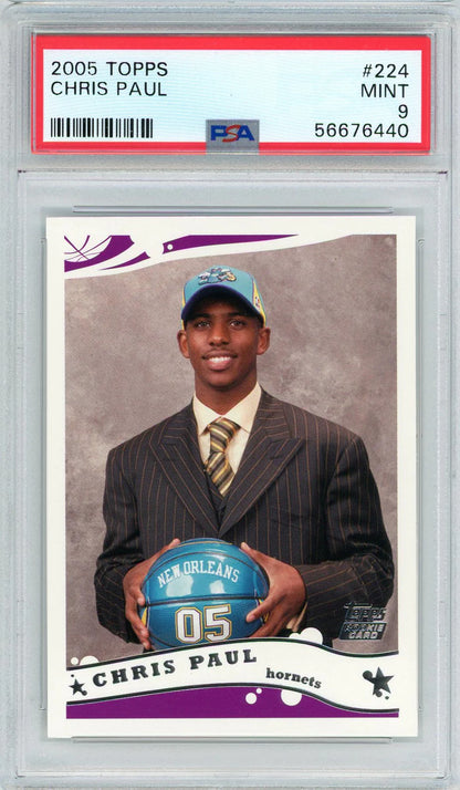 Chris Paul 2005 Topps Rookie Card #224 (Psa Mint 9)