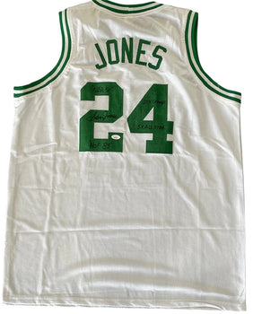 Sam Jones Autographed Boston Celtics Custom Xl Jersey (Jsa)