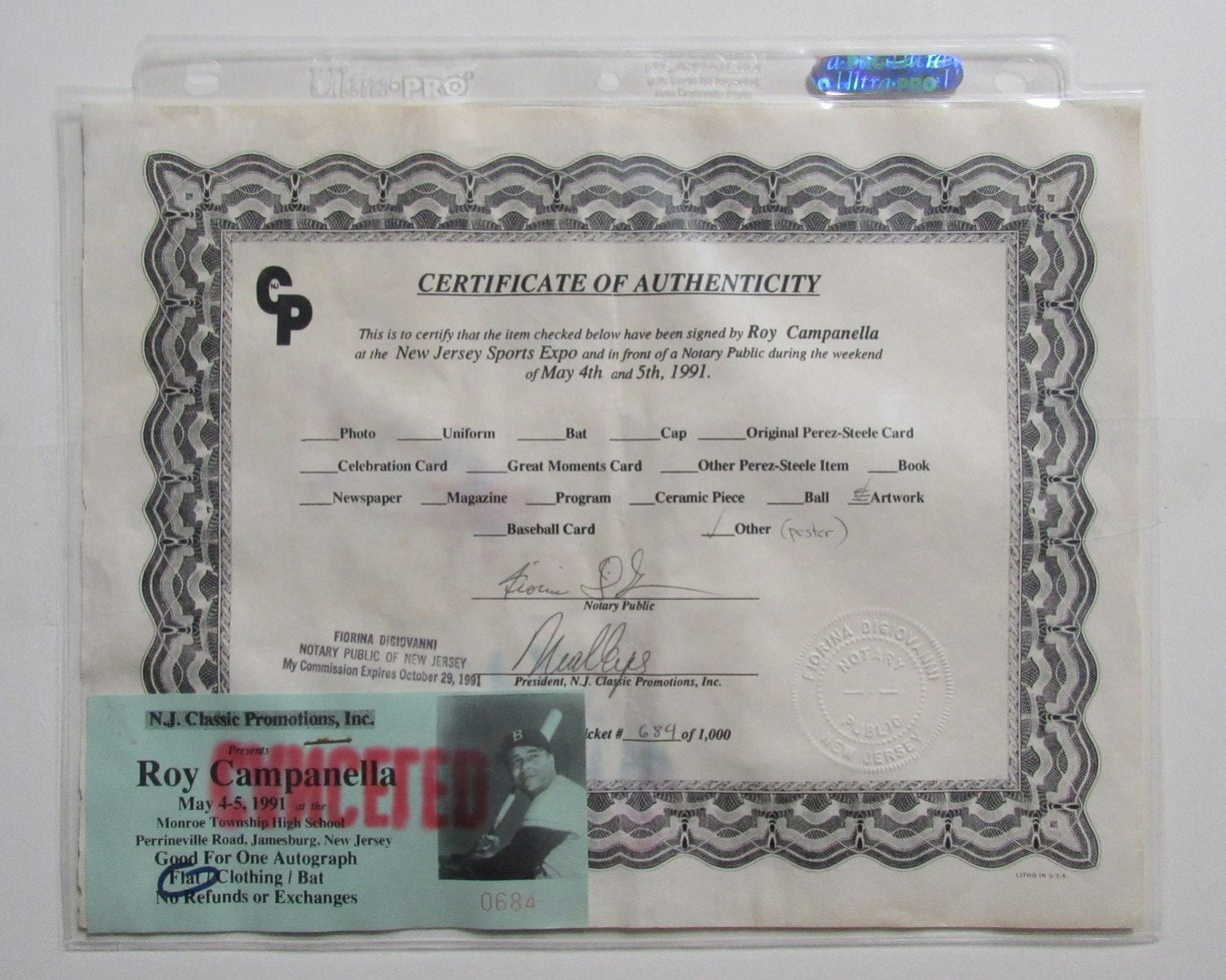 Campanella/Bench/Berra/Lopez Hof'Ers Signed/Auto 11X14 Photo Psa/Dna 192184